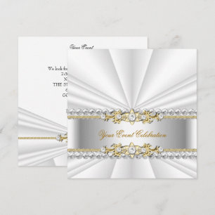 Convite Bolsa mensageifesta de aniversario elegante Dourad