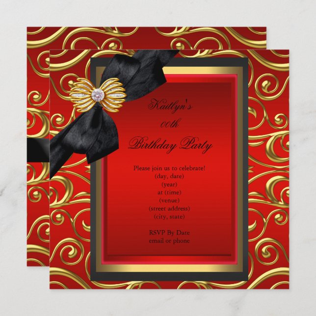 Convite Bolsa mensageifesta de aniversario elegante Preto  (Frente/Verso)