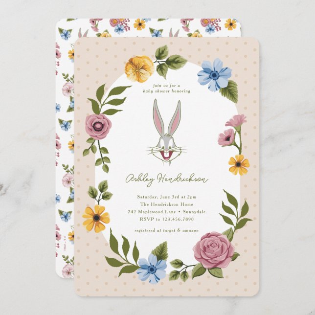 Convite BOLSAS DE CARRO™ | INSETOS BUNNY™ Chá de fraldas F (Frente/Verso)