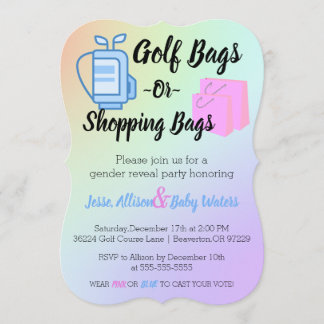 Convite Bolsas de Golfe ou Bolas de Compras Sexo Convidar