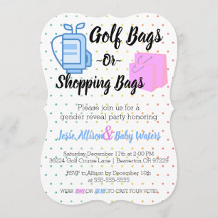 Convite Bolsas de Golfe ou Bolas de Compras Sexo Convidar