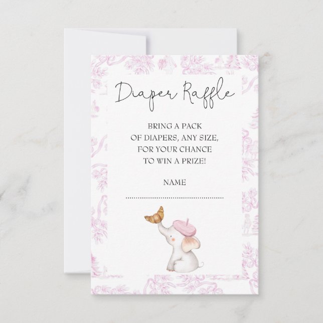 Convite Bom Dia Bebê Romântica Menina Francesa Rifa de Fra (Frente)