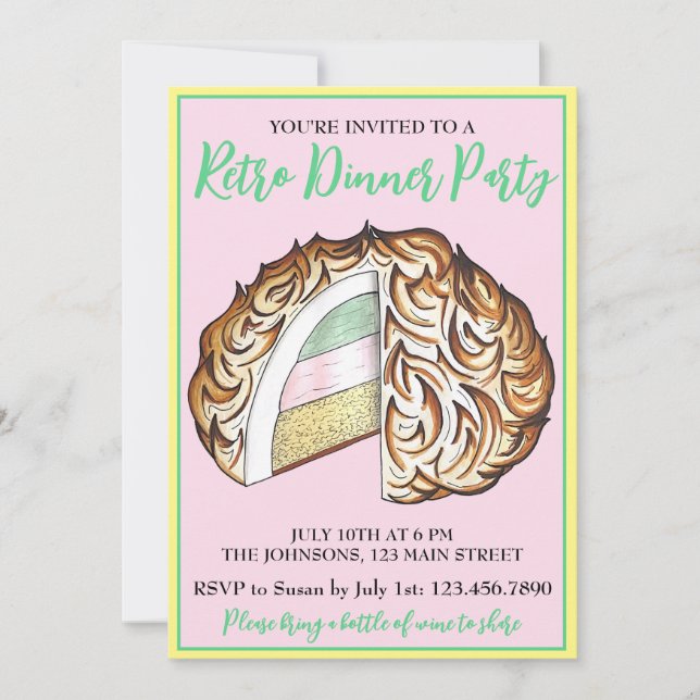 Convite Bomba Nua do Alasca - Janto Retro Party Dessert Co (Frente)