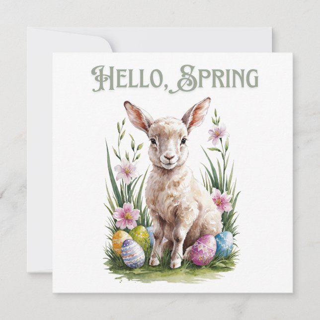 Convite Bomba, Ovos e Flores de Aquarelas de páscoa (Frente)