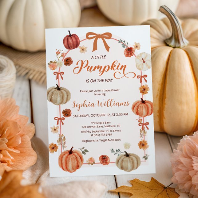 Convite Bombas de outono russas e Chás de fraldas de Arcos (Criador carregado)