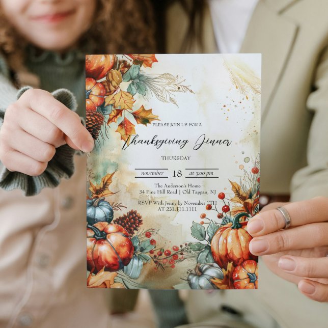 Convite Bombas de queda e Ação de Graças de Pine Cones (Criador carregado)