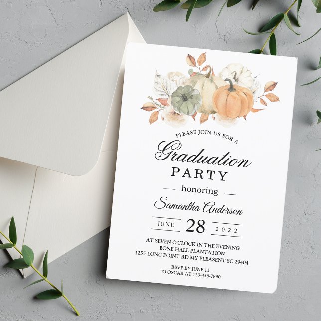 Convite Bombas e flores de aquarelas do outono (Criador carregado)