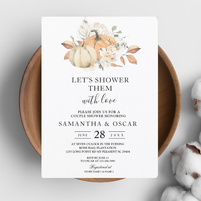 Convite Bombas e Flores de Aquarelas Modernas do outono (Criador carregado)