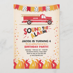 Convite Bombeiro Bombeiro Bombeiro Aniversário de Aniversá