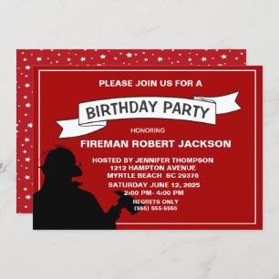 Convite Bombeiro/Convite de aniversário-Chefe