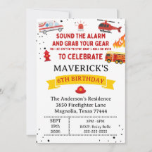 Bombeiro Soa o Alarme Aniversário