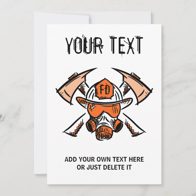 Convite Bombeiros. Bombeiros. Ideia do presente (Frente)