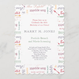 Convite Bon Appetit Party for Gourmet