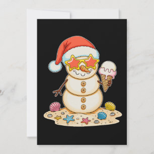 Convite Bondeco de Areia Chapéu de Papai Noel Natal Vibraç