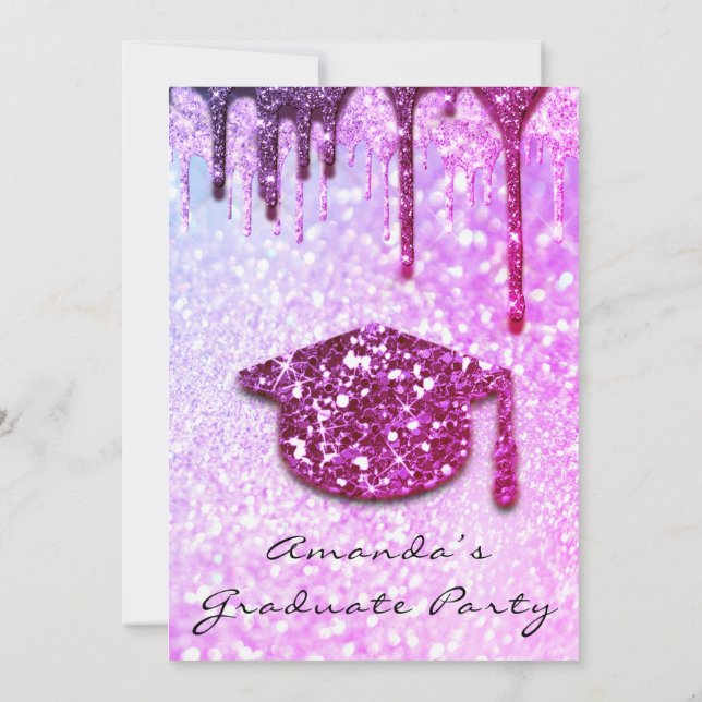 Convite Boné 3D Hológrafo de Drivers de formando Rosa Bril (Verso)