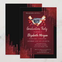 Convite Boné de Formando de Aquarela,Diploma,Graduação de 