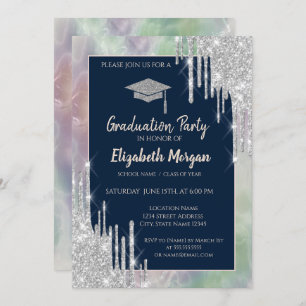 Convite Boné De Formando Luminoso,Unidades De Prata,Hologr