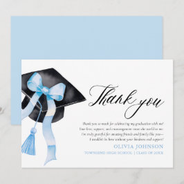 Convite Boné de formatura Coquetel Arco Azul Obrigado Cart