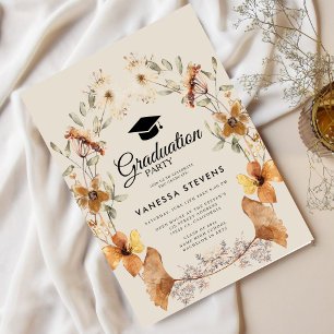 Convite Boné de formatura de Arca Floral Boho Terracotta