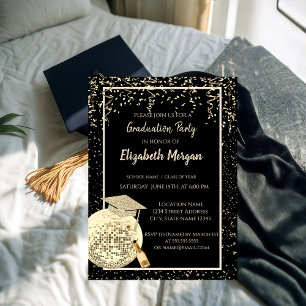 Convite Boné de formatura De Brilho,Confetti De Bola Disc