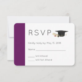 Convite Boné de formatura e Diploma em RSVP Roxo