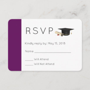 Convite Boné de formatura e Diploma em RSVP Roxo