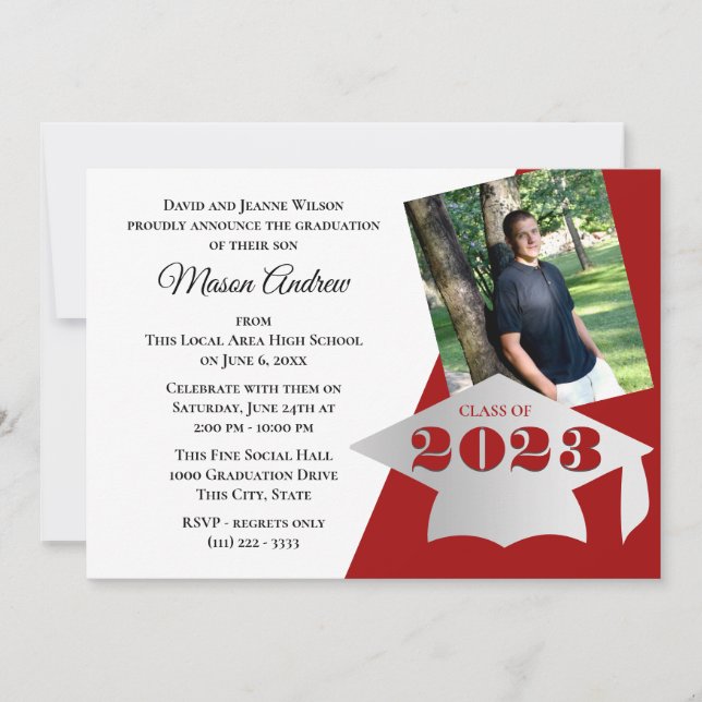 Convite Boné de formatura e equipe com fotos (Frente)