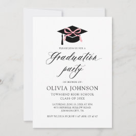 Convite Boné de formatura Elegante moderno, graduação cor-