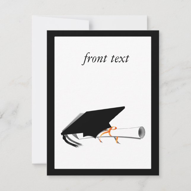 Convite Boné de formatura Inclinado com Diploma no Vazio (Frente)