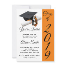 Boné de formatura preto e laranja e Tassel