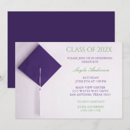 Convite Boné de formatura roxo
