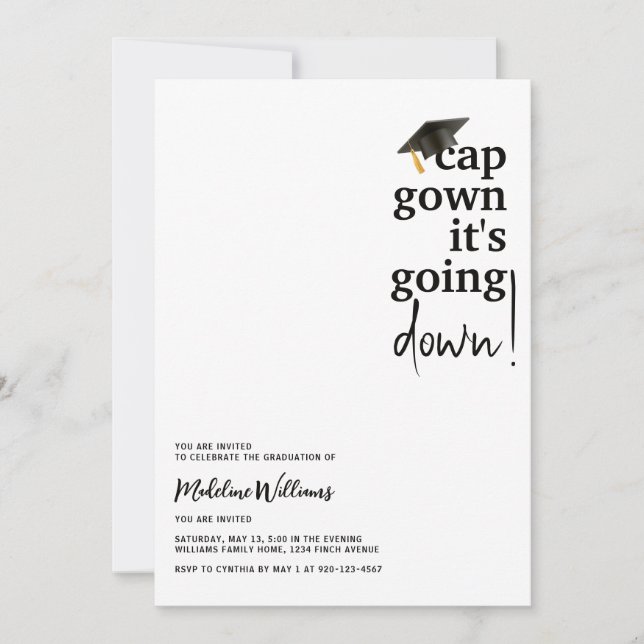 Convite Boné de palhaço, está descendo a graduação (Frente)