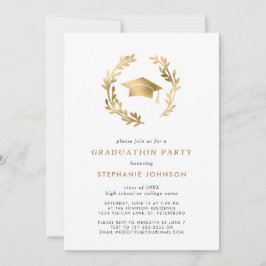 Convite Boné Dourado Elegante e Festa de formatura de exau