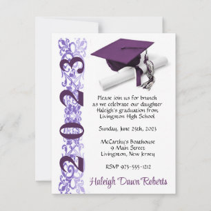 Convite Boné e Diploma, Formatação Roxa