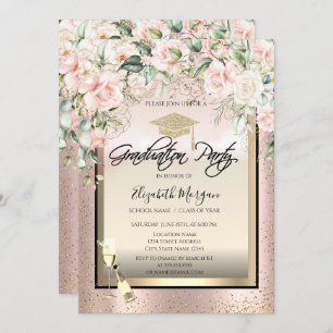 Convite Boné Formando,Vidro Vinho,Graduação de Rosas Confe