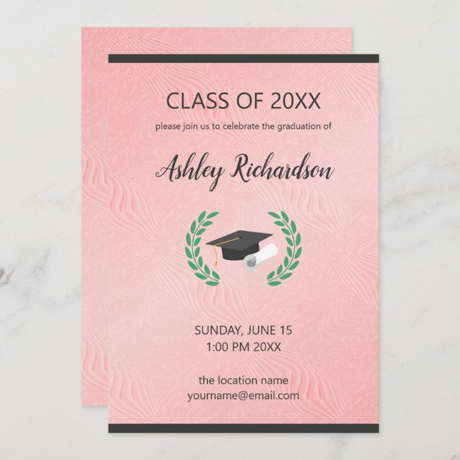 Convite Boné preto e Laurel (Frente/Verso)