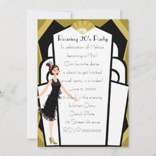 Convite Boneca de Art Deco