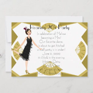 Convite Boneca de Art Deco