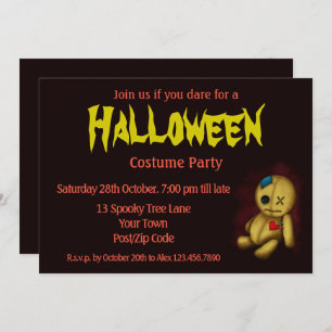 Convite Boneca de pano voodoo com botões Patches e pinos