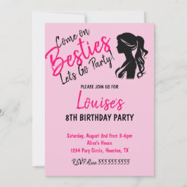 Convite Boneca Rosa Pensava Que Era Aniversário