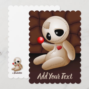 Convite Boneca Voodoo Cartoon Apaixonada