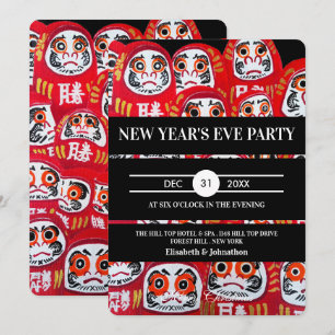 Convite Bonecas Daruma Japonesas Festa de Ano Novo