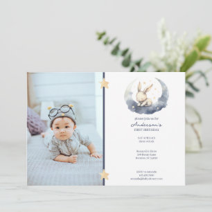Convite Boneco de bebê bonito no aniversário de uma lua