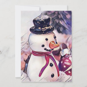 Convite Boneco de Neve Antigo no Desenho da Neve