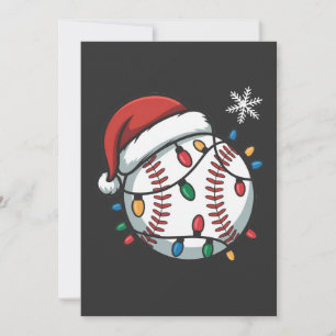 Convite Boneco de Neve Beisebol Natal Papai Noel Beisebol 