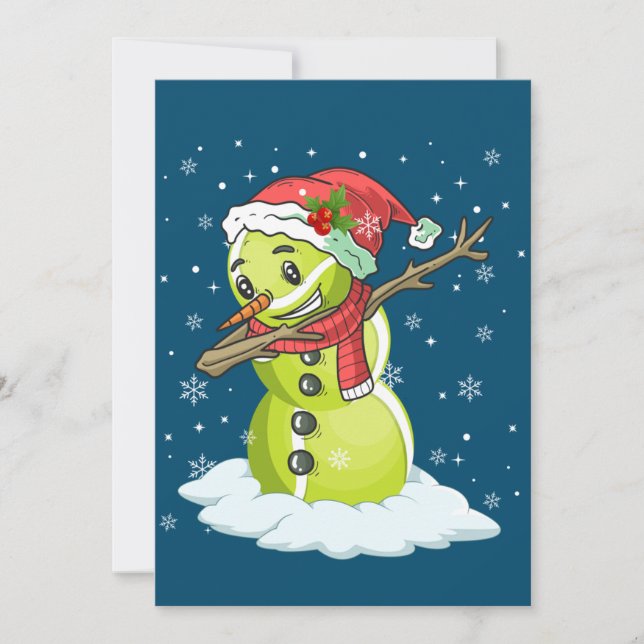 Convite Boneco de Neve Dabbing Camisa de Bola de Tênis Nat (Frente)