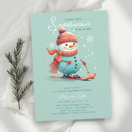 Convite Boneco de Neve de Esqui Chuveiro de Bebê Menino Es