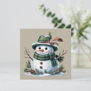 Convite Boneco de Neve de Natal Temporada de Inverno Feria
