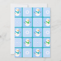 Boneco de neve e flocos de neve com padrão xadrez 