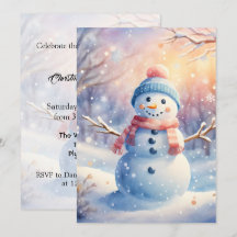 Boneco de Neve em Aquarela no País das Maravilhas